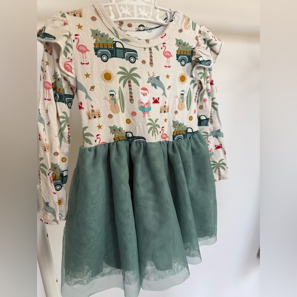 Emerson And Friends Other - Holiday Bamboo Kids Dress with Green Skirt